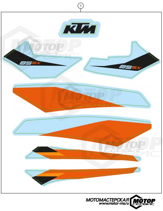 KTM MX 85 SX 19/16 2021 DECAL