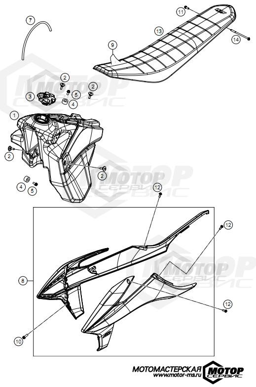 KTM Enduro 450 EXC-F Six Days 2021 TANK, SEAT