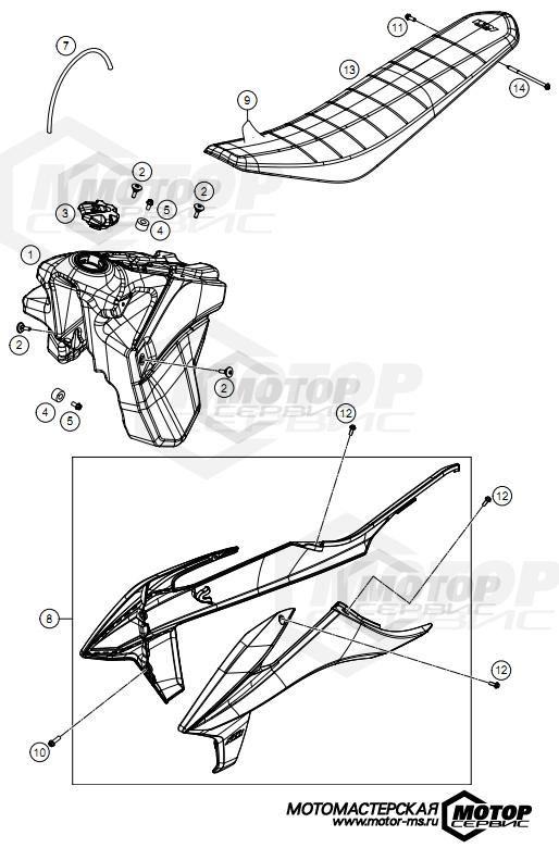 KTM Enduro 350 EXC-F Six Days 2021 TANK, SEAT