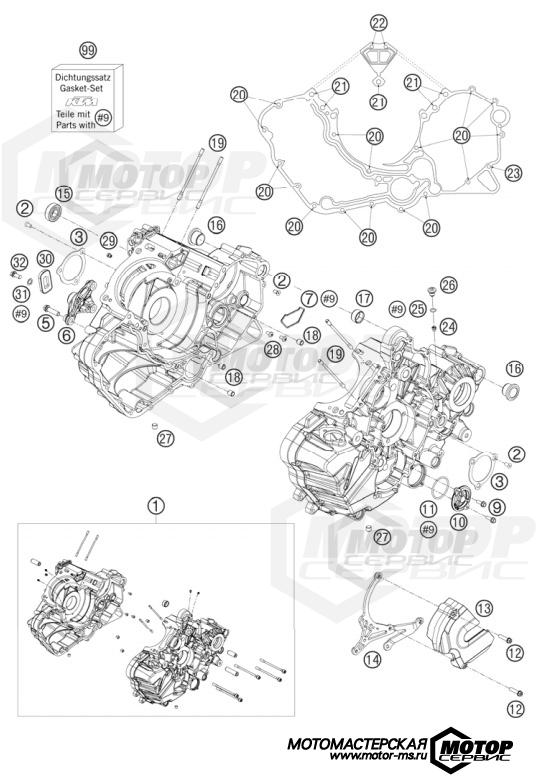 KTM Supersport 1190 RC8 White 2008 ENGINE CASE