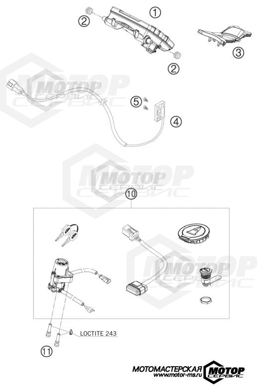 KTM Supersport 1190 RC8 White 2008 INSTRUMENTS / LOCK SYSTEM