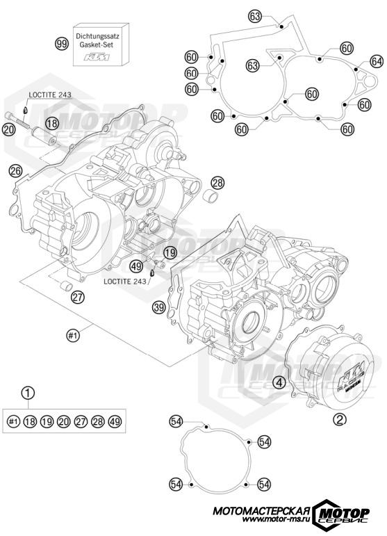 KTM MX 250 SX 2008 ENGINE CASE