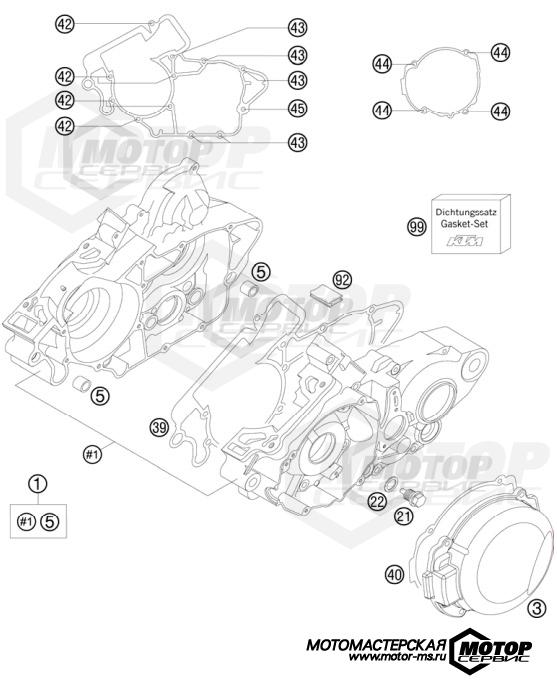 KTM MX 125 SXS 2008 ENGINE CASE