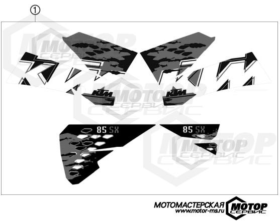 KTM MX 85 SX 17/14 2008 DECAL