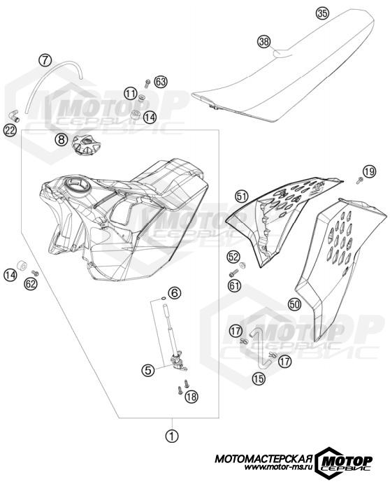 KTM Enduro 250 EXC-F 2008 TANK, SEAT, COVER