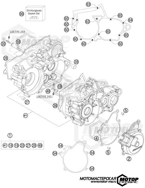 KTM Enduro 250 EXC 2008 ENGINE CASE