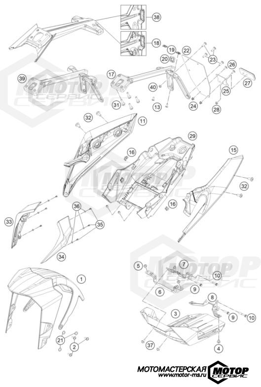 KTM Naked 390 Duke B.D. White 2021 MASK, FENDERS