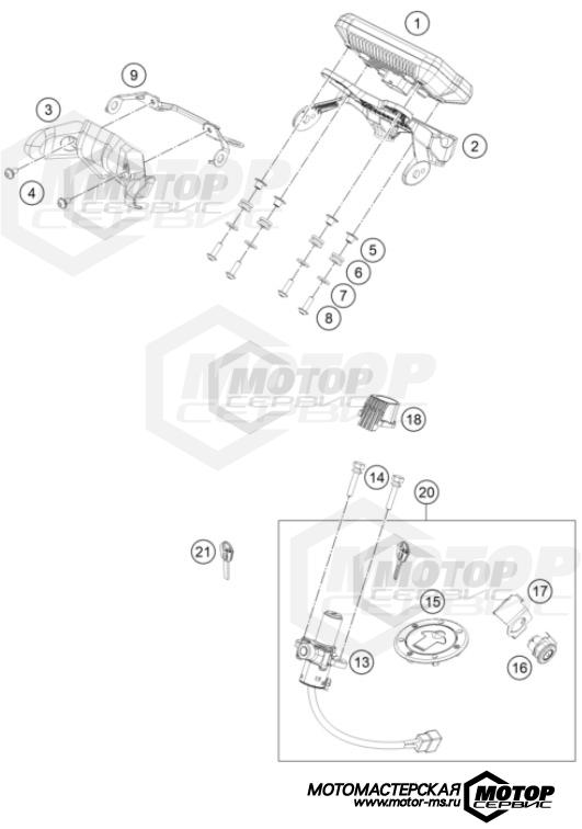 KTM Naked 390 Duke B.D. White 2021 INSTRUMENTS / LOCK SYSTEM