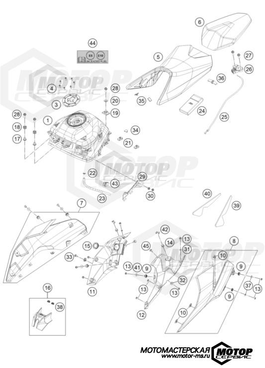 KTM Naked 200 Duke ABS B.D. Orange 2021 TANK, SEAT