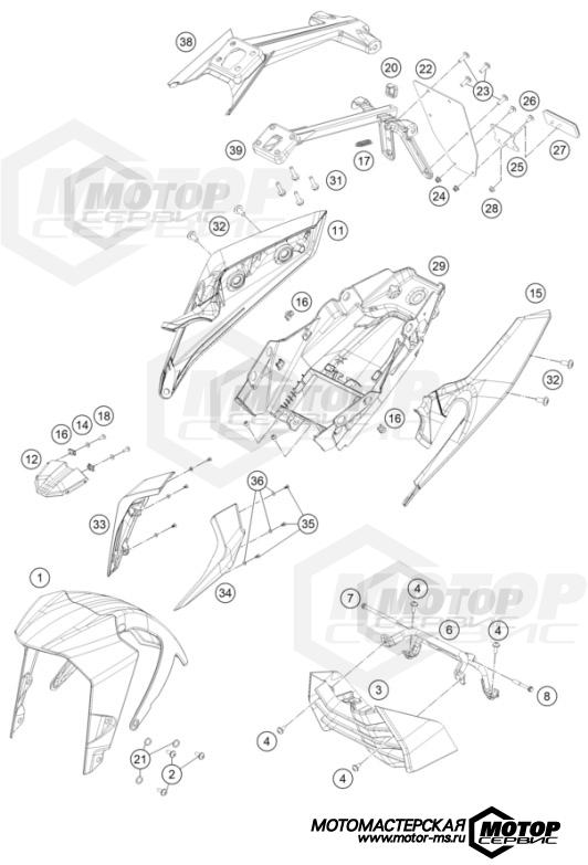 KTM Naked 200 Duke ABS B.D. White 2021 MASK, FENDERS