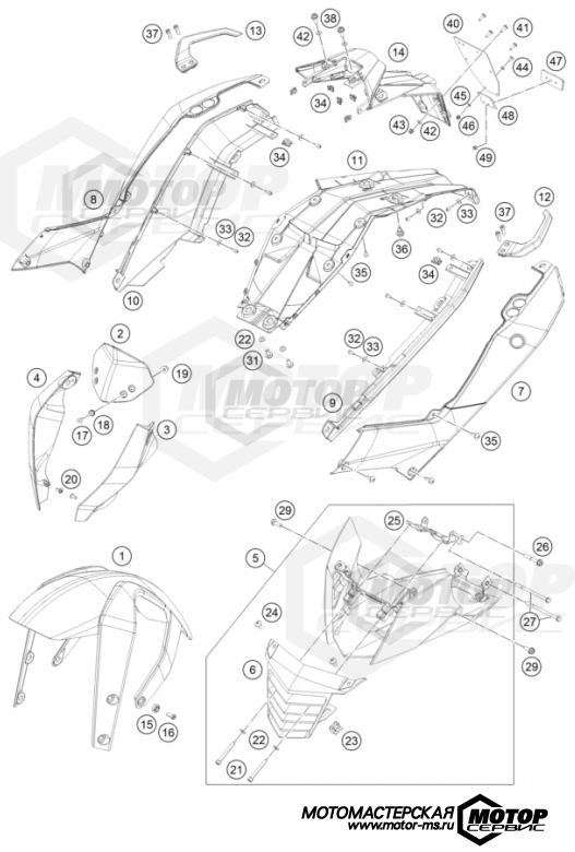 KTM Naked 200 Duke w/o ABS B.D. White 2021 MASK, FENDERS