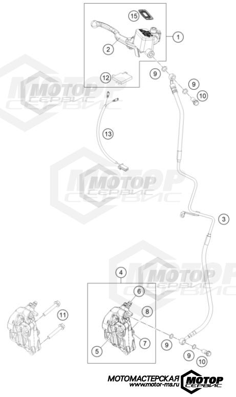 KTM Naked 200 Duke w/o ABS B.D. White 2021 FRONT BRAKE CALIPER