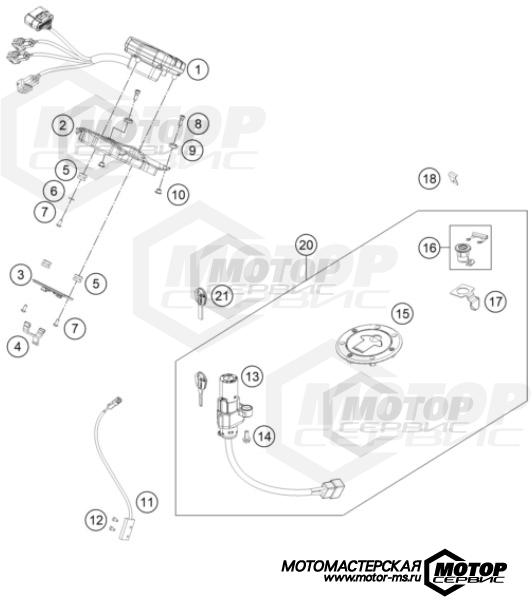 KTM Naked 200 Duke w/o ABS B.D. White 2021 INSTRUMENTS / LOCK SYSTEM