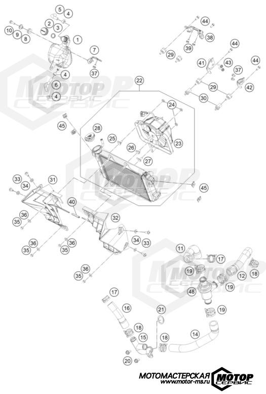 KTM Naked 125 Duke B.D. Silver 2021 COOLING SYSTEM