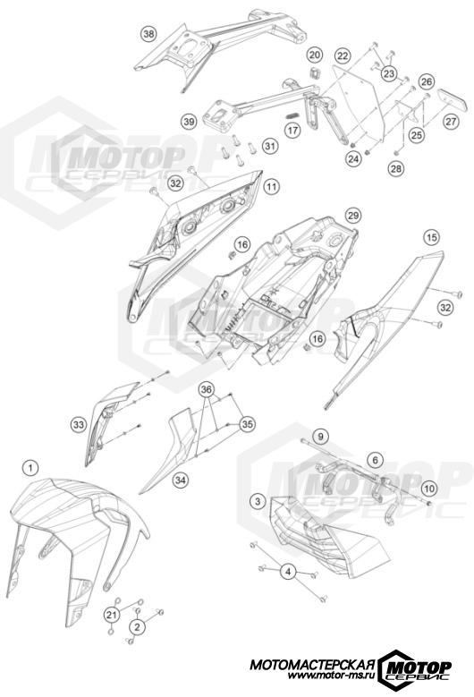 KTM Naked 125 Duke Black 2021 MASK, FENDERS