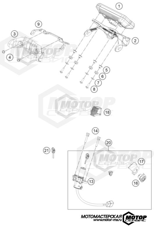 KTM Naked 125 Duke Silver 2021 INSTRUMENTS / LOCK SYSTEM