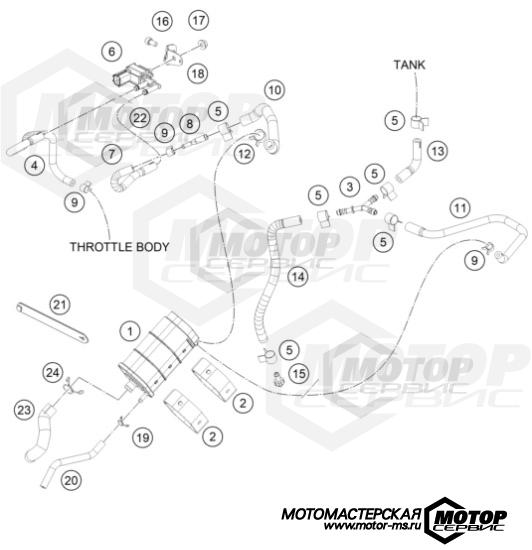 KTM Naked 125 Duke Silver 2021 EVAPORATIVE CANISTER