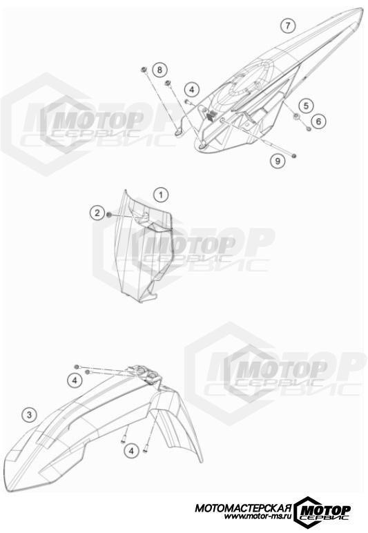 KTM MX 350 SX-F 2022 MASK, FENDERS