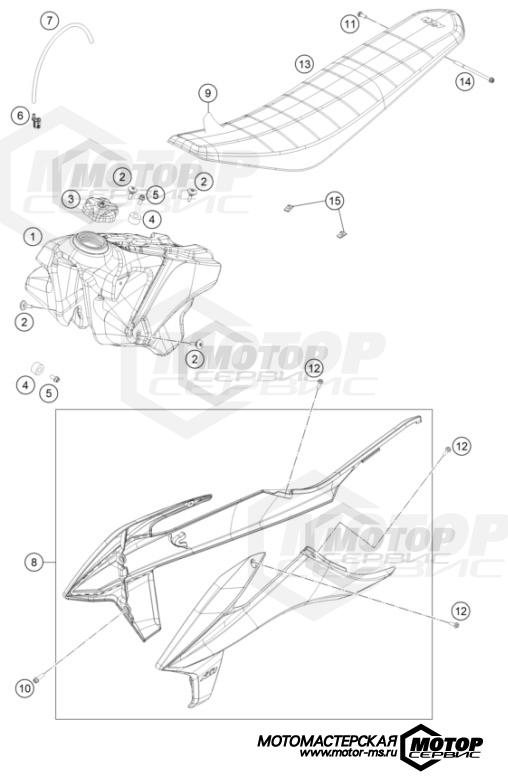 KTM MX 250 SX-F 2022 TANK, SEAT