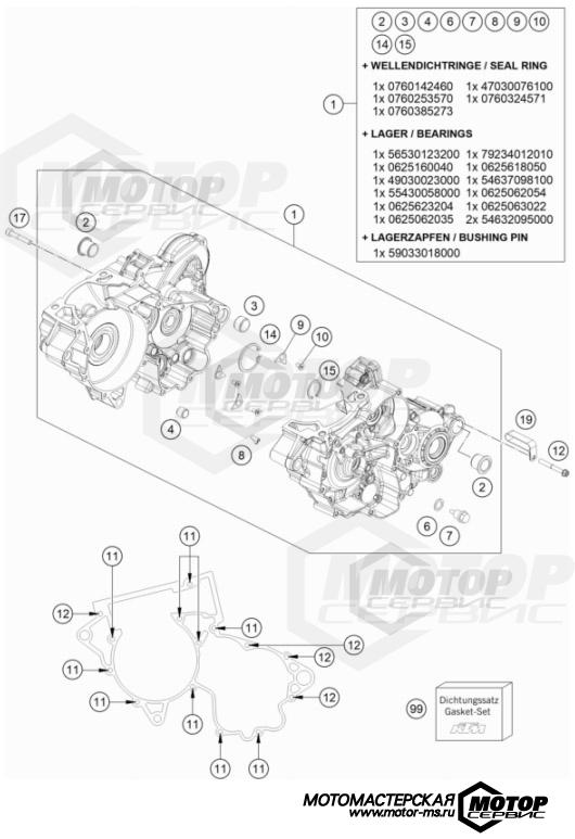 KTM MX 250 SX 2022 ENGINE CASE