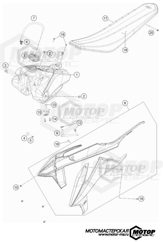 KTM MX 250 SX 2022 TANK, SEAT