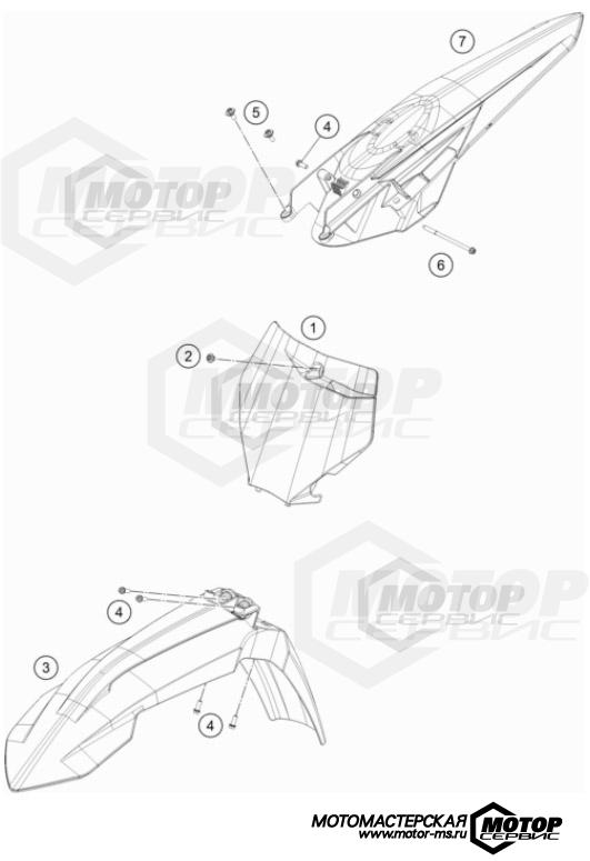 KTM MX 250 SX 2022 MASK, FENDERS