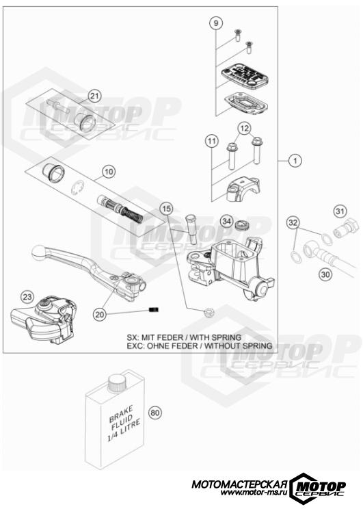 KTM MX 250 SX 2022 FRONT BRAKE CONTROL