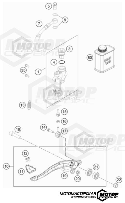 KTM MX 125 SX 2022 REAR BRAKE CONTROL