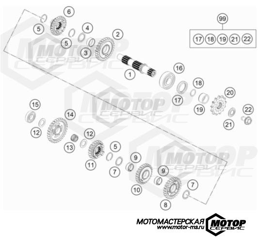 KTM MX 85 SX 17/14 2022 TRANSMISSION II - COUNTERSHAFT