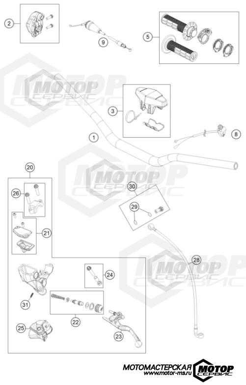 KTM MX 85 SX 19/16 2022 HANDLEBAR, CONTROLS