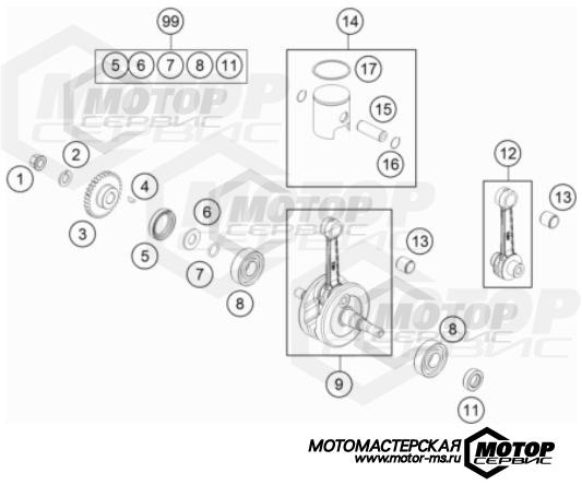 KTM MX 50 SX Mini 2022 CRANKSHAFT, PISTON