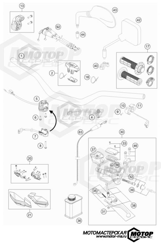 KTM Enduro 500 EXC-F 2022 HANDLEBAR, CONTROLS