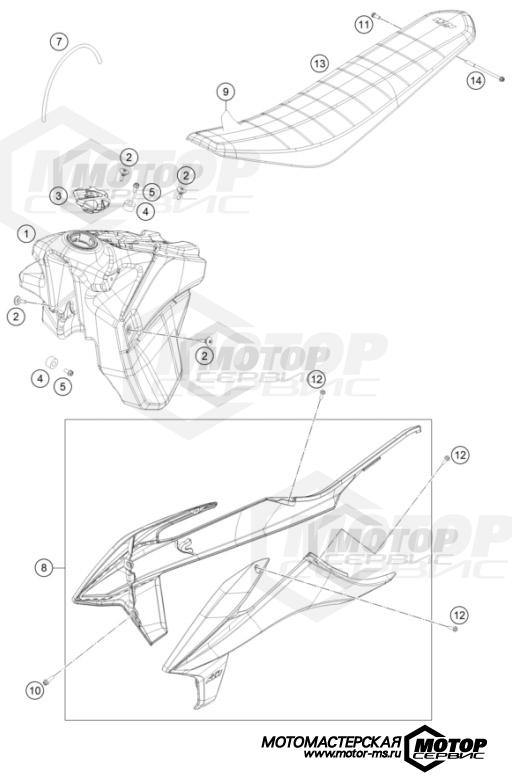 KTM Enduro 500 EXC-F 2022 TANK, SEAT
