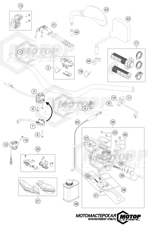 KTM Enduro 350 EXC-F Six Days 2022 HANDLEBAR, CONTROLS