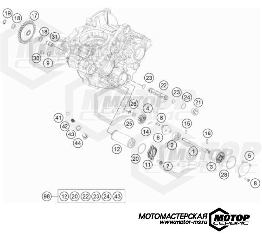 KTM Enduro 250 EXC-F 2022 LUBRICATING SYSTEM