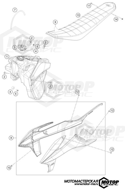 KTM Enduro 250 EXC-F 2022 TANK, SEAT