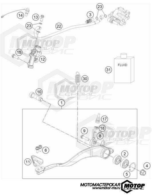 KTM Travel 450 Rally Factory Replica 2022 REAR BRAKE CONTROL