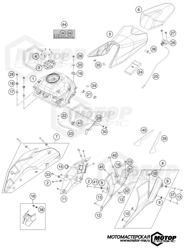 KTM Naked 200 Duke NG B.D. ABS White 2022 TANK, SEAT