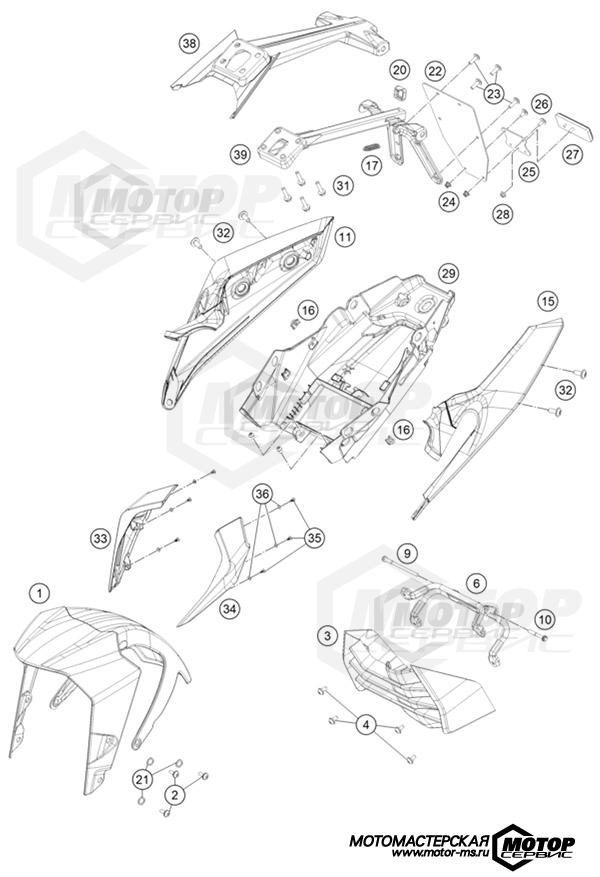 KTM Naked 125 Duke Silver 2022 MASK, FENDERS