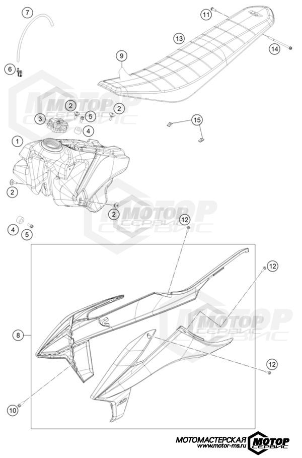 KTM Supermoto 450 SMR 2022 TANK, SEAT