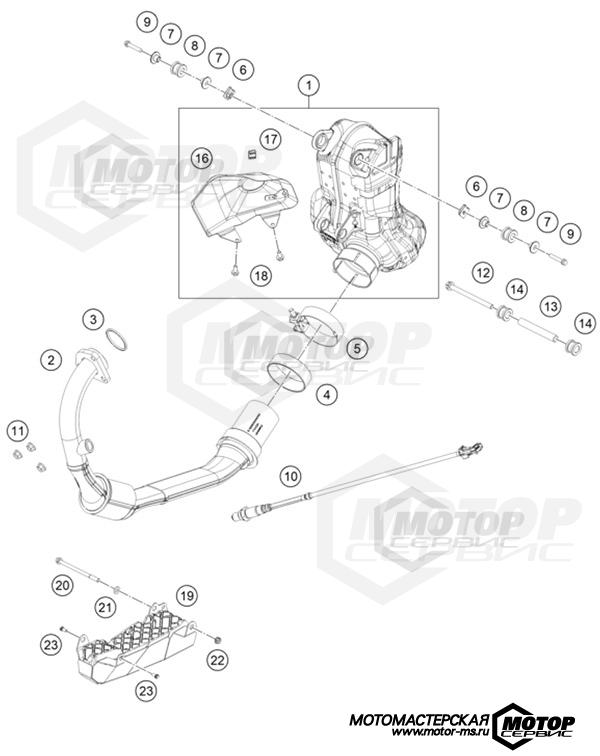 KTM Supersport RC 200 B.D. ABS Silver 2022 EXHAUST SYSTEM