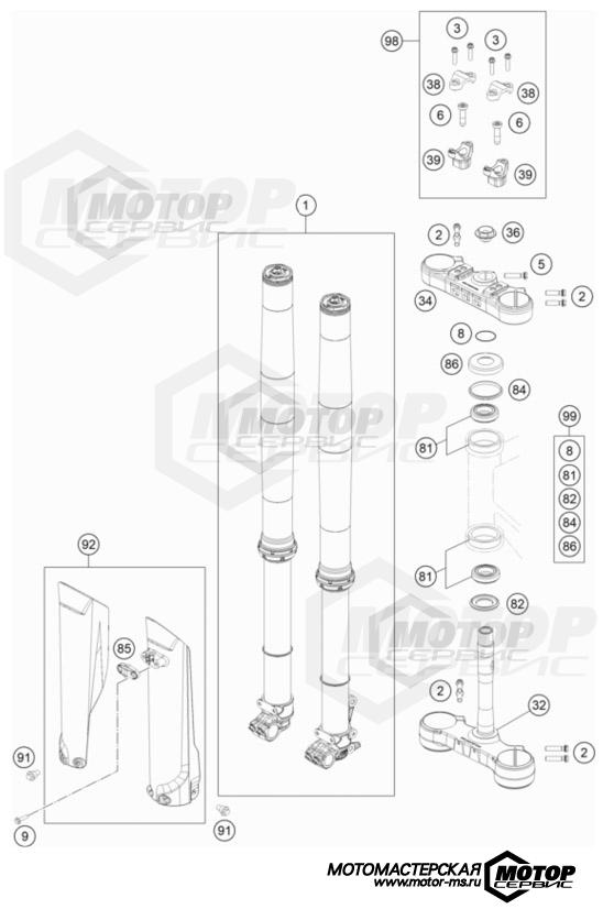 KTM Enduro 250 EXC 2023 FRONT FORK TRIPLE CLAMP