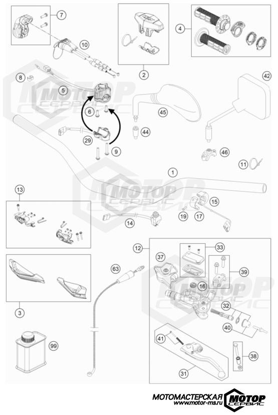 KTM Enduro 250 EXC 2023 HANDLEBAR, CONTROLS