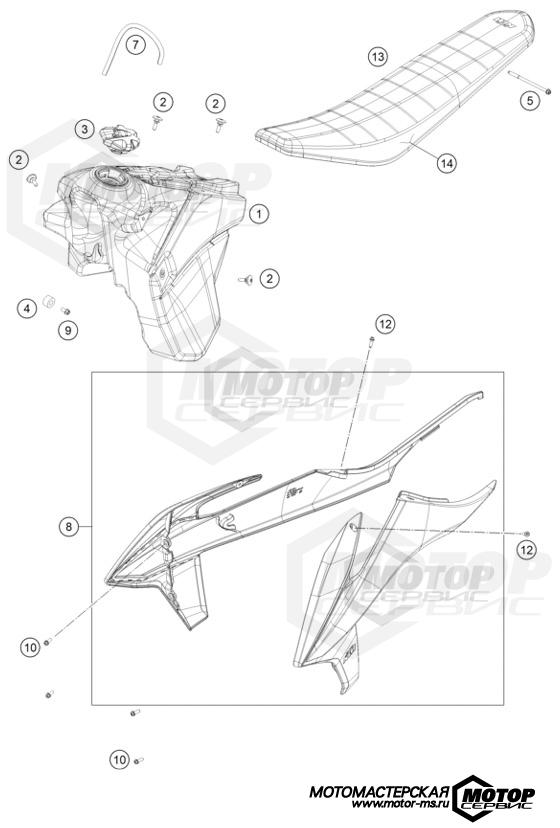 KTM Enduro 250 EXC 2023 TANK, SEAT