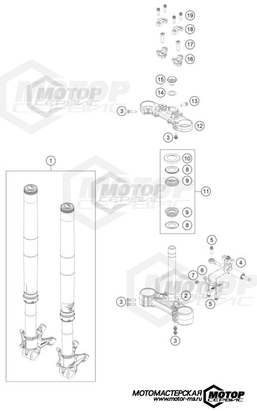 KTM Naked 890 Duke GP Black 2023 FRONT FORK TRIPLE CLAMP