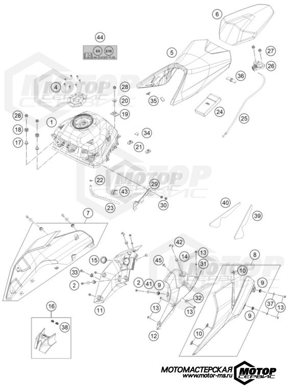 KTM Naked 200 Duke ABS B.D. Grey 2023 TANK, SEAT