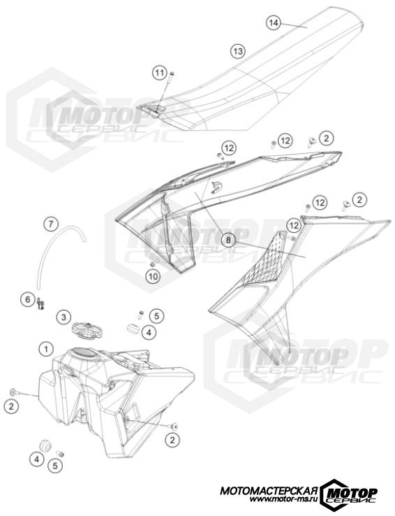 KTM MX 250 SX-F 2023 TANK, SEAT
