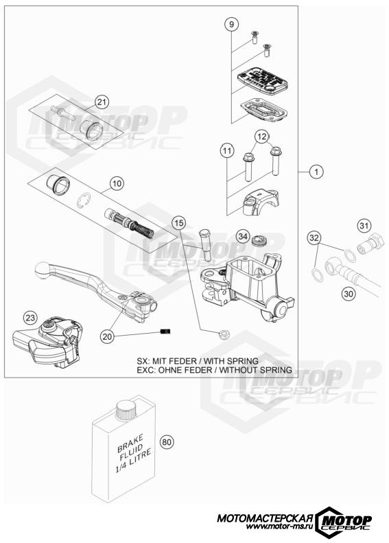 KTM MX 250 SX-F 2023 FRONT BRAKE CONTROL