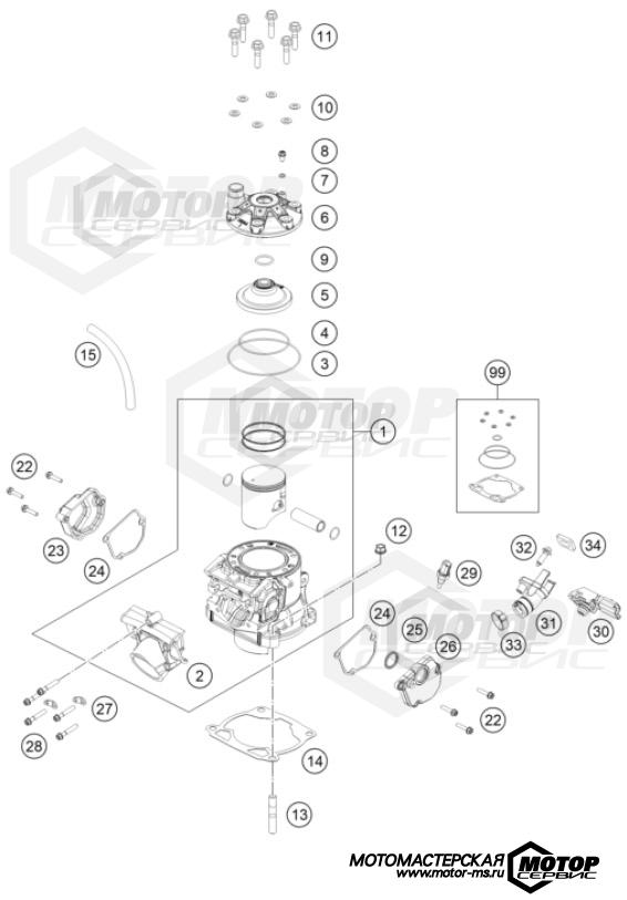 KTM MX 250 SX 2023 CYLINDER, CYLINDER HEAD