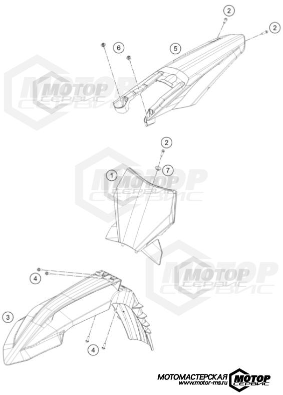 KTM MX 250 SX 2023 MASK, FENDERS